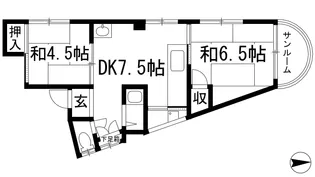 中水ハイツ【3階】の間取り