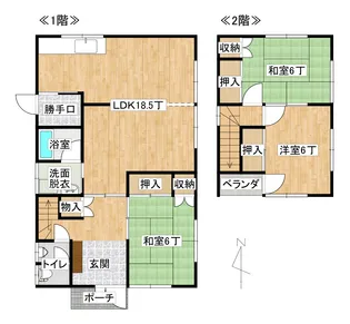 青森県弘前市大字八幡町3【一戸建】の間取り
