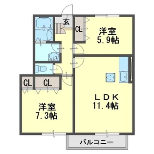 ソレアード本荘壱番館【1階】の間取り