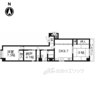 パルティール四条【1階】の間取り