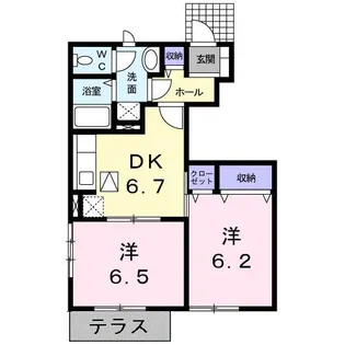 熊本県菊池市隈府【アパート】の間取り