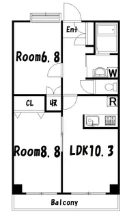 2LDKの間取り画像