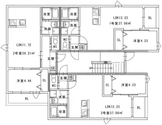 仮)長嶺南AP【3階】の間取り