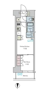 BRILLIA IST 池尻大橋【2階】の間取り