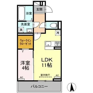 クレスト一の宮【1階】の間取り