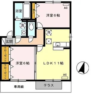 クレールシャンス【1階】の間取り