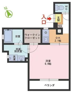 ディアコート若泉【1階】の間取り