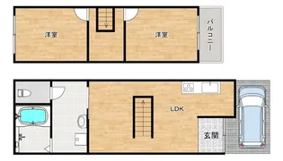 大阪府四條畷市南野1【一戸建】の間取り
