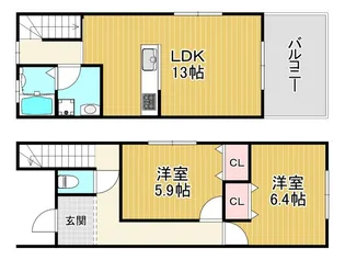 大阪府守口市西郷通3【アパート】の間取り