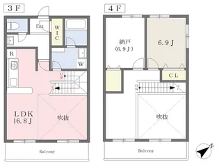 ウッドテラス千葉公園【3階】の間取り
