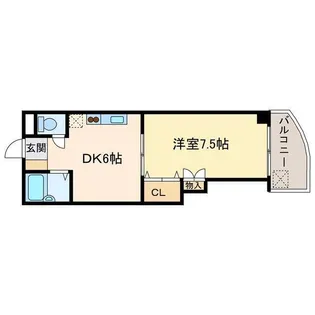 1DKの間取り画像
