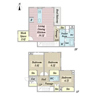 東京都府中市片町2【一戸建】の間取り