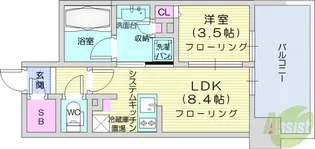 ネベル仙台CROIRE【6階】の間取り