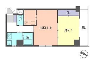 レジデンス住吉【8階】の間取り