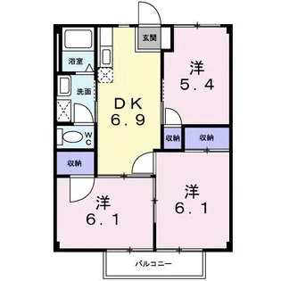ニューシティ志げ B【2階】の間取り