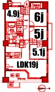 神奈川県横浜市中区本牧原【マンション】の間取り
