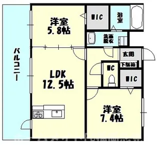 福岡県糟屋郡志免町片峰3【マンション】の間取り