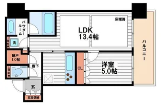 大阪府大阪市中央区南本町1【マンション】の間取り