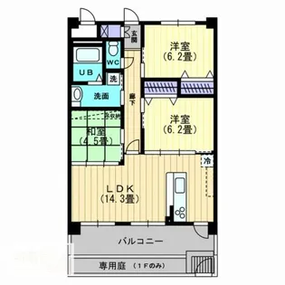 アルテミスガーデン【1階】の間取り