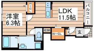 ラ・ソレイユA【1階】の間取り