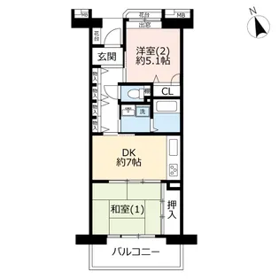 URコンフォール南日吉【6階】の間取り