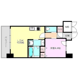 1LDKの間取り画像