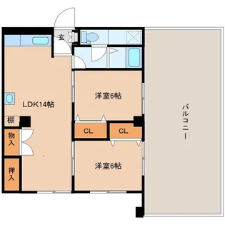 宮城野コーポ【3階】の間取り
