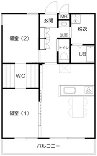高性能木造マンション 断熱等級7【2階】の間取り