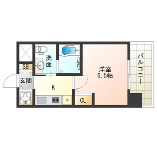 エスライズ堂島川【9階】の間取り