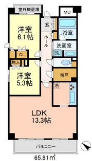 ピュアステージ千歳船橋【1階】の間取り