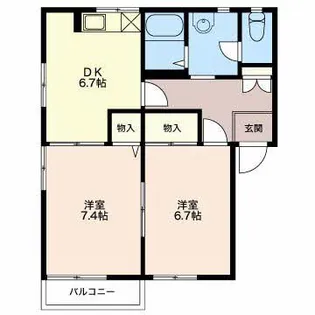 ぴゅあ ぐり-んべーる C【2階】の間取り