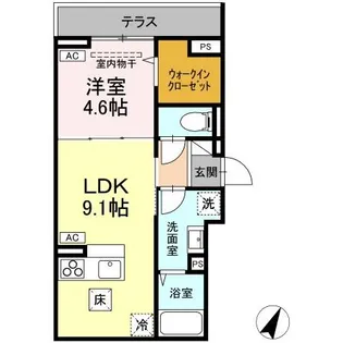 D-comodo深大寺北町【1階】の間取り