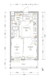 エストゥルース亀戸【4階】の間取り