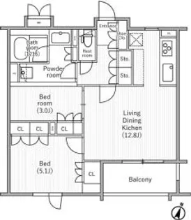nidoSAKURAGAOKA-ニドサクラガオカ-【1階】の間取り