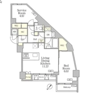 アジールコート池尻大橋【5階】の間取り