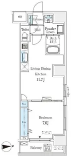 フトューロ東神田【7階】の間取り