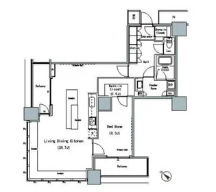 THE TOKYO TOWERS MIDTOWER【11階】の間取り