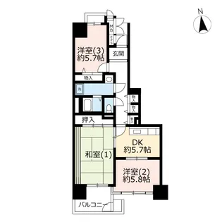 UR多摩ニュータウンビュープラザ向陽台【7階】の間取り
