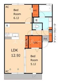 ボワ ヴェール【1階】の間取り