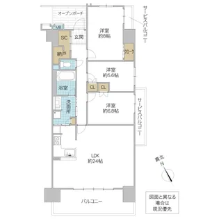 レーベン水戸 THE PREMIERE【9階】の間取り