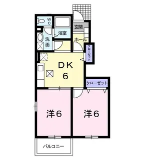 シャン・ド・フルールVIII【1階】の間取り