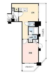 マイナビSTAYヒルズ神田東(レジディア神田東)【14階】の間取り