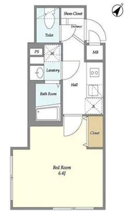 ウェルスクエアイズム武蔵小山SOUTH【2階】の間取り