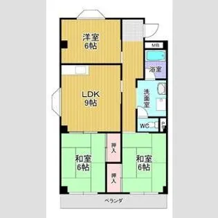 アーバン牧の原【2階】の間取り