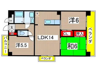 パ-クヒルズ天水【2階】の間取り