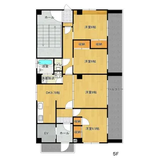 中倉コーポ【5階】の間取り