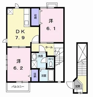 サンセール・リオン B【2階】の間取り