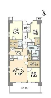 プラウド川崎矢向【5階】の間取り