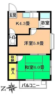 コーポおかじま【2階】の間取り