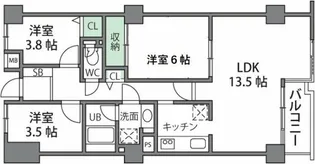 プライムアーバン千歳烏山【1階】の間取り